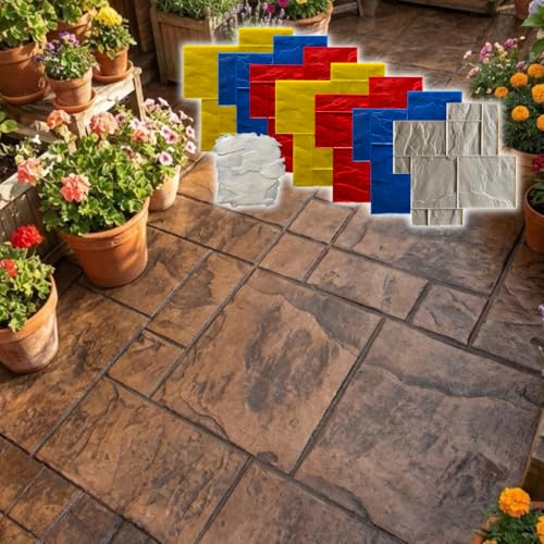 Grand Ashlar Slate Stone Concrete Stamps Set of 8