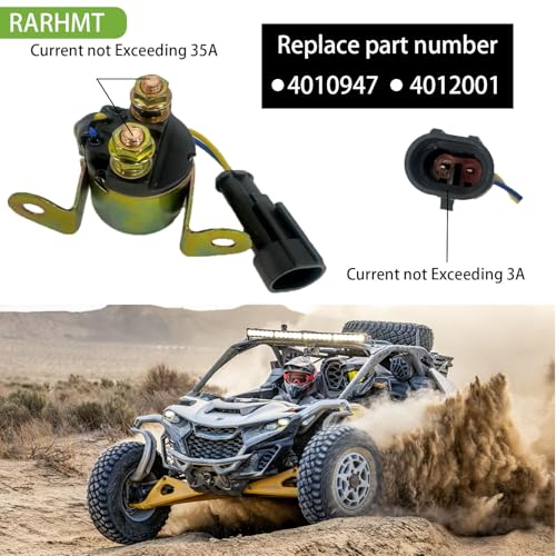 Image of Starter Solenoid Relay for Polaris Ranger RZR Sportsman 4010947 | Replaces 401200, fits Hawkeye Trailboss 325-1000cc ATV, copper contacts, heat resistant, plug-and-play OEM replacement