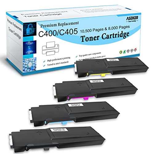 4 Paquetes Compatible Cartuchos de Tóner para Xerox VersaLink C400 C400V C400N C400DN C405 C405V C405N C405DN, Alto Rendimiento 10500 Páginas para BK, 8000 Páginas para C M Y