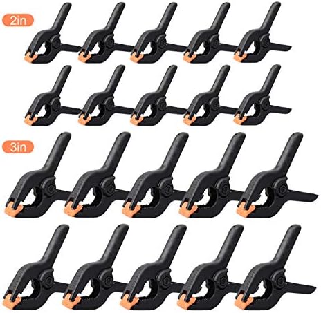 20-Piece Nylon Spring Clamps, Plastic Heavy Duty Grip Clips Set-10pcs 2 inch Clamps, 10pcs 3 inch Clamps