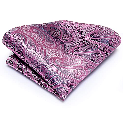 Image of Dubulle Mens Tie Set Solid Paisley Silk Striped Necktie for Men with Cufflinks Tie and Pocket Square