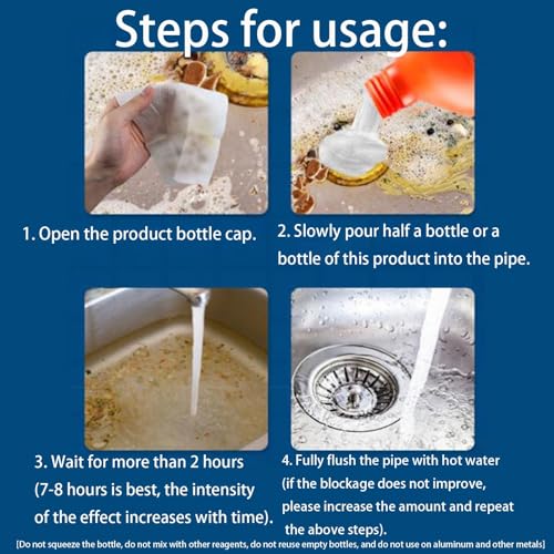 Desatascador de tuberías, agente desatascador para cocina, limpiador de desagües con espuma de limón, potente agente limpiador de tuberías, removedor de obstrucciones para inodoro y fregadero (1 unidad) miniatura 6