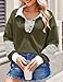 Zeagoo Fall Sweatshirts for Women Button Up Tops Henley V Neck Pullover Casual Comfy Shirts Outfits Clothes 2025 Army Green M