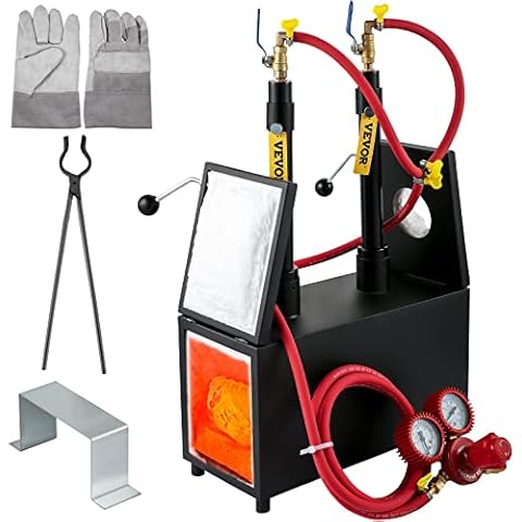 VEVOR Forja de Cuchillos de Propano con 2 Quemadores y Kit de Accesorios Cover