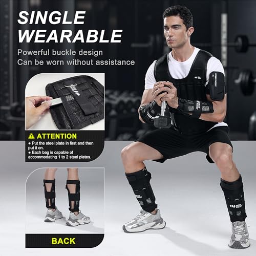 BeatBoost Ankle Wrist Weights 15lb Adjustable Leg Arm Weights for Men Walking Pilates Exercise Workout Gym Aerobics by BeatBoost - Image 2