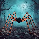 JOYIN Halloween Outdoor Decorations Giant Spider, 5 Ft Large Spider for Yard Lawn Garden Patio Scary Halloween Outside Decor, Indoor Haunted House Prop and Home Party Decor, Black and Orange