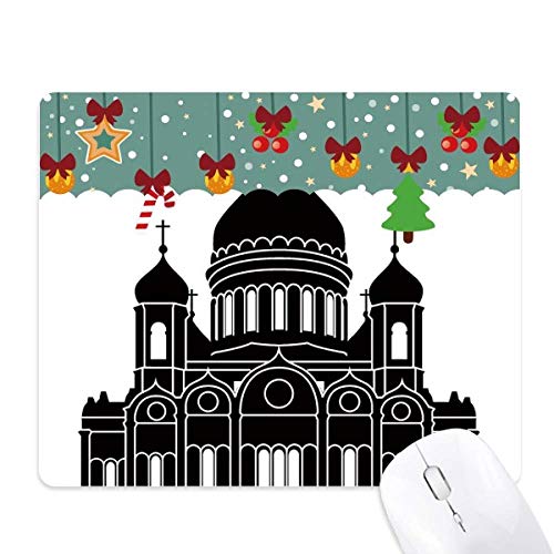 Tapis de Noël bureau au motif de la Cathédrale de Moscou pour ambiance d'hiver