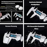 Kynup Digital Messschieber, Schieblehre Messwerkzeuge 150mm Edelstahl IP54 Spritzwasserdicht Staubdicht Schutzdesign, LCD Display für Haushalt und Industrie Messung Messlehre (Packung mit 2) – Ansicht 3