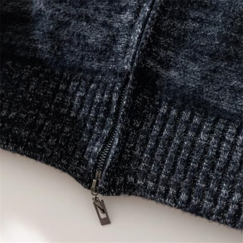 Men's Stand Collar Cardigan Thick Casual Cardigan Long Sleeve Sweater Half High Collar Knitted Business Sweaters3