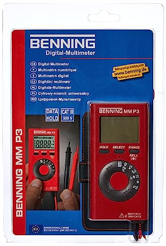 BENNING 044084 MM P3 Digital-Multimeter im Pocketformat, Rot