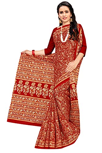 Image of TAMAIRA FASHION Mulmul Pure Cotton Saree For Woman Kalamkari Printed|Office Wear Daily Wear Sarees For Women Without Blouse Piece (Available in 9 Colours)