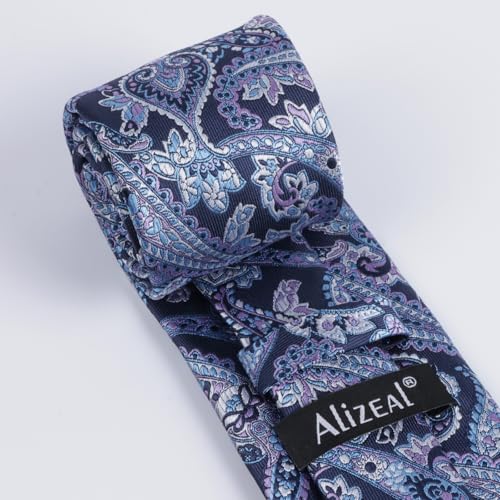Image of Alizeal Mens 3.15'' Vintage Paisley Tie Pocket Square Set
