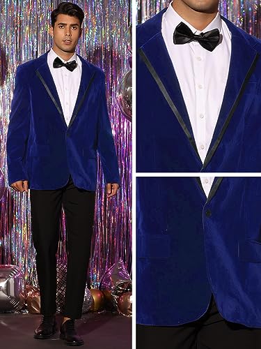 Lars Amadeus Velvet Blazer for Men's Slim Fit Single Breasted Notch Lapel Sports Coats4