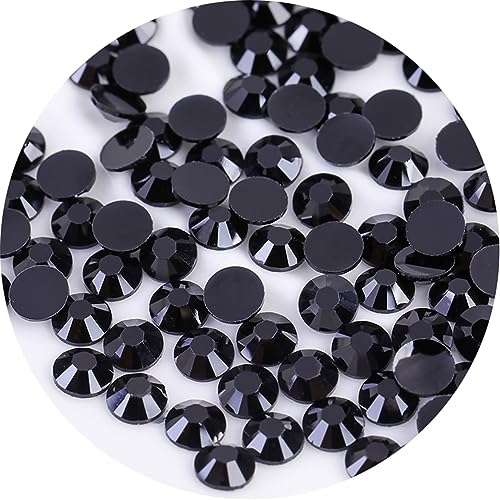 4500 Pcs SS6 2mm Flatback Rhinestones for Nails Art Crafts Glitter Round Gems Crystals DIY Clothes Shoes（Black)