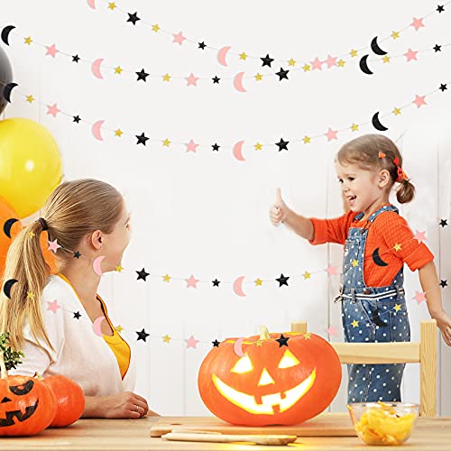 Pink And Black Halloween Decorations- 5Pcs Halloween Garland For Halloween Party Decorations,Pink Halloween,Halloween Decorations Girl,Pink Halloween Garland,Office Halloween Decorations #TOP1