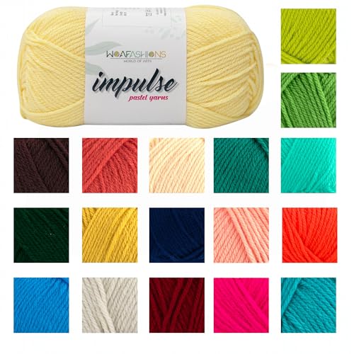 Image of WOAFashions Impulse Hand Knitting & Crochet Yarn, Premium Acrylic, 4 : Medium (Corn Field) (100gms / 3.5oz / 200mtr / 218yds)