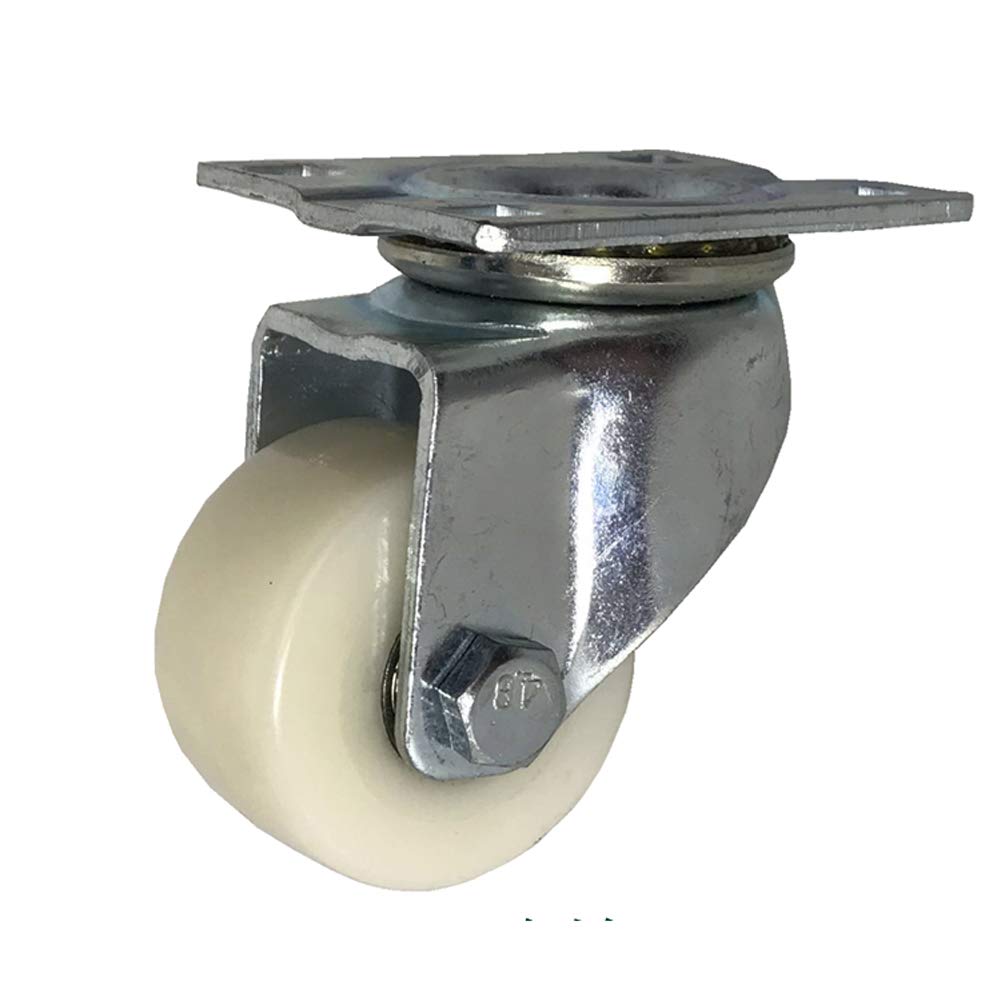 Ruote girevoli resistenti da 38,1 cm con freno, 50 mm, in nylon silenzioso, capacità 1000 kg, per carrelli industriali, set di 4 ruote mobili mobili