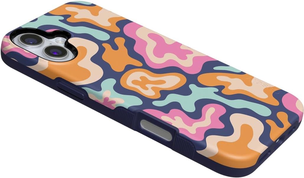Casely iPhone 16 Case | Midnight Color Splash | Abstract Retro | Bold Protective Design | Compatible with MagSafe