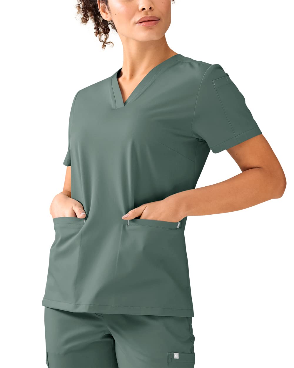 CLINIC DRESS Schlupfkasack I kaere I Damen-Kasack Pflege Arbeitskleidung I V-Ausschnitt | Länge ca. 68 cm | Kurzarm I Industriewäsche geeignet | bis 75 Grad waschbar |