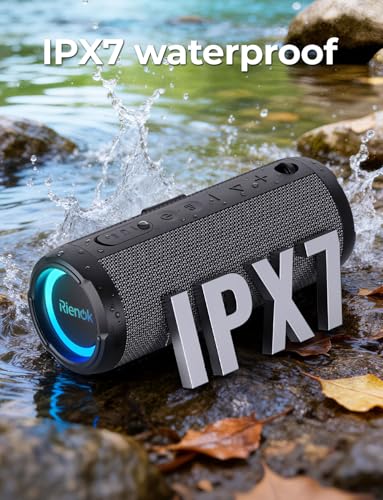 RIENOK Bluetooth Speaker 40W Wireless Speaker Portable Dual Pairing HD Stereo Sound IPX7 Waterproof Bluetooth 5.3 Outdoor Sport Speaker - Image 5