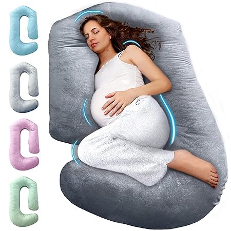 Pillowhub Full Body Pregnancy Pillows, Maternity Pillow for Sleeping Support for Legs, Back, Neck, Shoulder, Hips, Belly for Pregnant Woman, 57 inch Prenancy Pillow-image-47