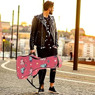 Housse imperméable pour guitare acoustique avec double bandoulière et poche Motif éléphants roses et bleus, Multicolore… - Les Beatles, Paul McCartney, John Lennon, RIngo Starr, George Harrison Housse imperméable pour guitare acoustique avec double bandoulière et poche Motif éléphants roses et bleus, Multicolore… – Image 6