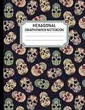  Hexagonal Graph Paper Notebook: Organic Science Chemistry and Biochemistry Hexagonal Notebook Journal - Gothic Skull Graphic Hexagon Graph Paper for Drawing Organic Chemistry Structures