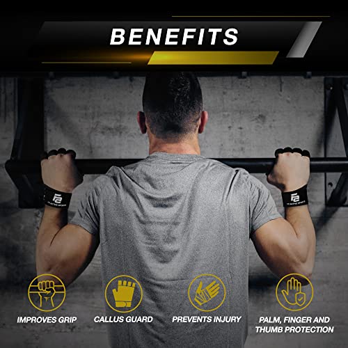 New Ventilated Weight Lifting Gloves With Built-In Wrist Wraps, Full Palm Protection & Extra Grip. Great For Pull Ups, Cross Training, Fitness, Wods & Weightlifting. Suits Men & Women, Black, Small #TOP1