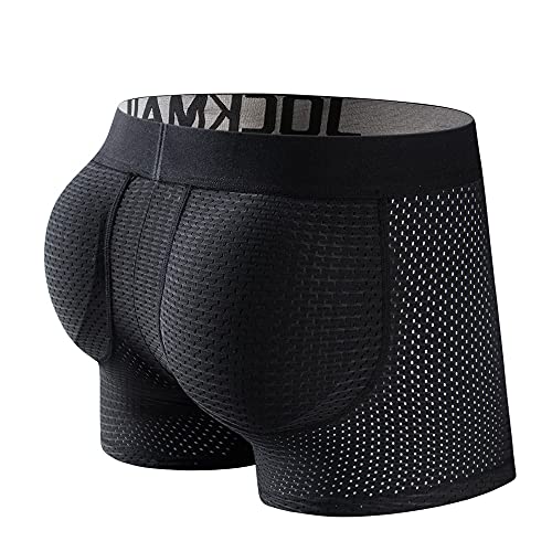 JOCKMAIL Mesh Mens Underwear Boxer Back Mens Padded Underwear Boxer with Hip Pad Men's Boxers