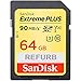 Produktbild SanDisk Extreme PLUS 64 GB SDXC Speicherkarte bis zu 90 MB/Sek, Class 10, U3, V30 (Generalüberholt)