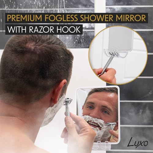 Image of Luxo Shower Mirror Fogless for Shaving, Shower Shaving Mirror - White /Clear