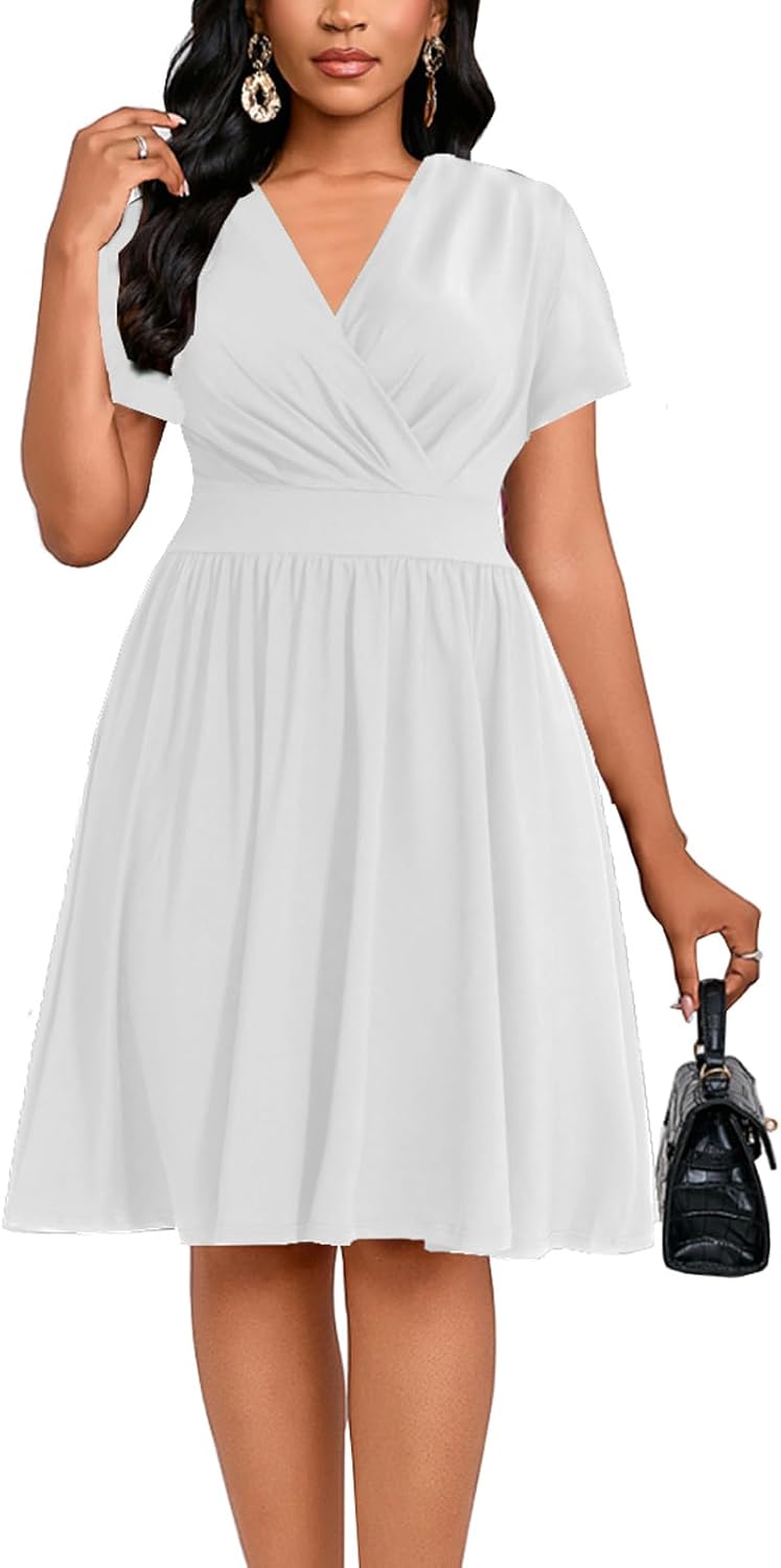 DinyIn Women's 2025 Summer Short Sleeve Casual Dresses