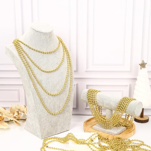 SWANUCKY 48 Pack 33 Inch Gold Mardi Gras Plastic Beads Necklaces - Party Favors for Parade Throws, Festival Decorations, Wedding, Birthday Celebrations & Costume Dress Up — view 6