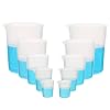 ULAB Scientific Stackable Graduated Plastic Beakers, 12pcs of Vol.30ml(1.01oz), with Easy-to-Read Printings in Black, UBP1020