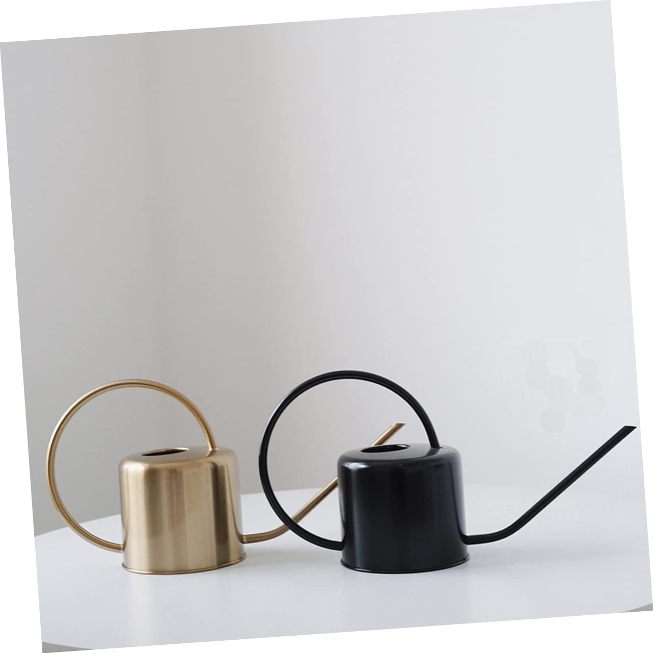 TOYANDONA Regadera de Acero Inoxidable Mango Ergonómico de 1,3l y Superficie Lisa para Riego Interior y Exterior de Plantas