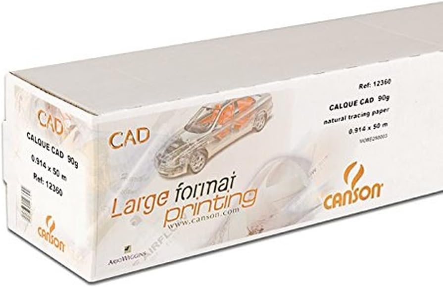 Canson 0.914 x 50 m Translucent Inkjet Tracing Paper Roll
