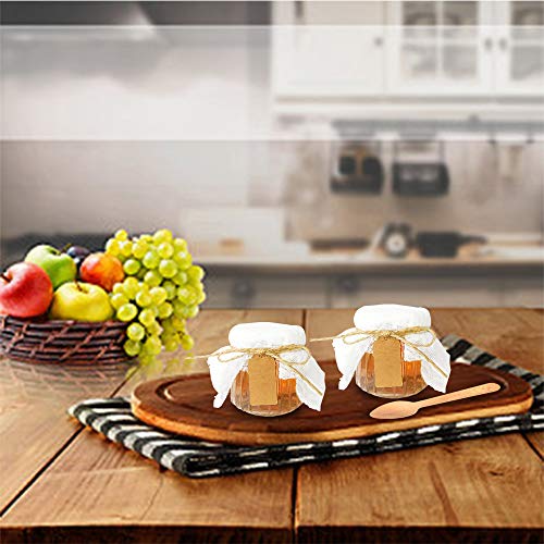 Folinstall 20 Pcs 4 oz Glass Jars with Lids - Yogurt Container - Yoghurt Jars for Jam, Spices, Gift Holder. Extra 20 Cork Lids, Chalkboard Labels, Tag Strings and 20 Wooden Spoons Included - Thumbnail 6