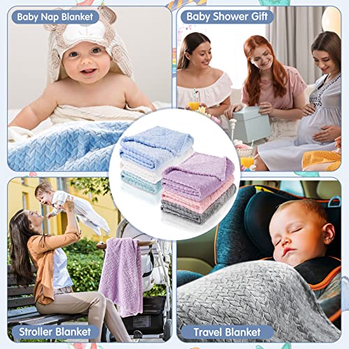 6 Pcs Baby Flannel Blanket Plush Warm And Cozy Blankets For Newborn Infant And Toddler, Soft Receiving Baby Blanket For Crib Stroller, Cozy Throw Blankets For Couch Sofa Bed, 30 X 40'' (Colorful) #TOP4