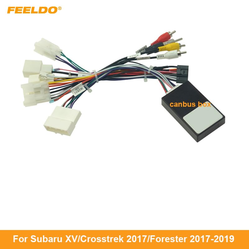 Car for Audio Stereo 16PIN Android Power Wiring Harness Cable Adapter with Canbus for Subaru XV/Crosstrek(2017+)/Forester - (Color Name: AB Cable-canbus Box)