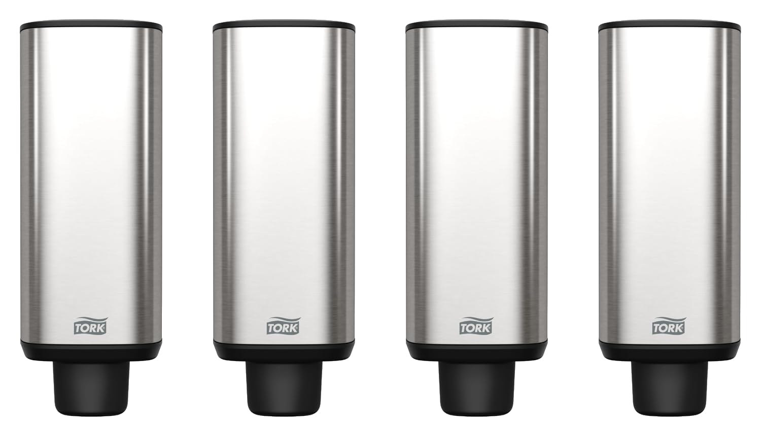 Tork 466000 Image Design Foam Skincare Manual Dispenser, 11.375" Height x 4.25" Width x 4.25" Diameter, Stainless Steel, for use with Tork 401211, 401212, 401213 or 400261