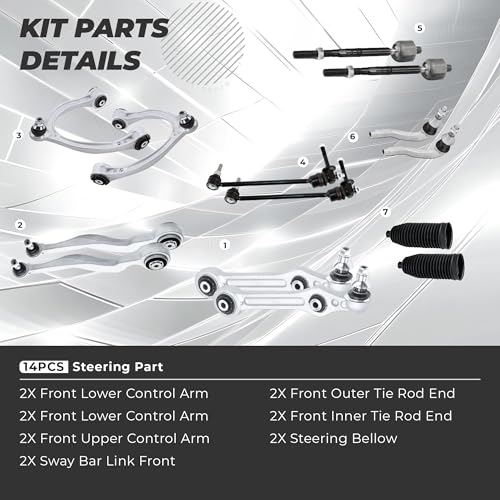 Ironants Front Suspension Control Arm Kit Compatible With Mer-cedes X253 C253 2016-2021 GLC300 2017-2021 GLC43 AMG 2018-2020 GLC350e 2018-2021 GLC63 AMG 4-Matic by Ironants - Used condition - Image 2
