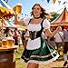 Colorful House Women's Oktoberfest Costume Beer Dirndl Maid Outfit Dress for German Bavarian Halloween Carnival(Army Green, S)