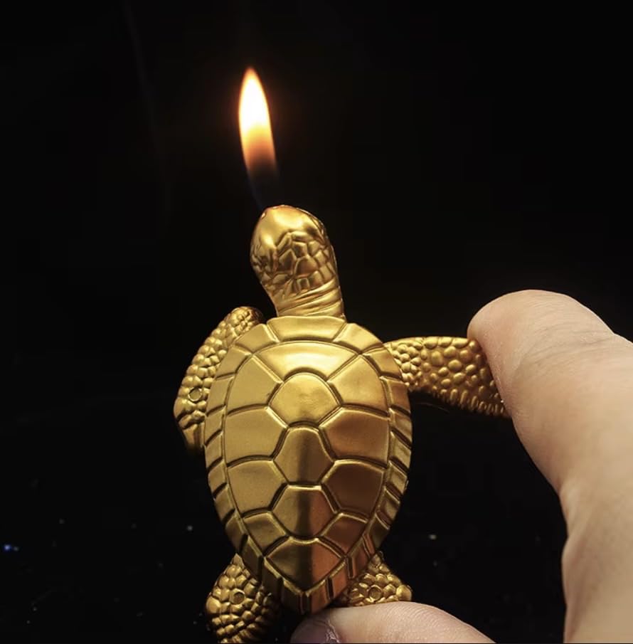 Encendedor de escritorio metálico tortuga dorado NIVEK miniatura 3