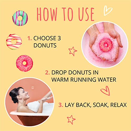 Fizz & Bubble Premium Moisturizing Bubble Bath Bomb Truffles For Adults, Women, Kids, And Gifts - 9 Bath Bomb Set - Donuts #TOP6