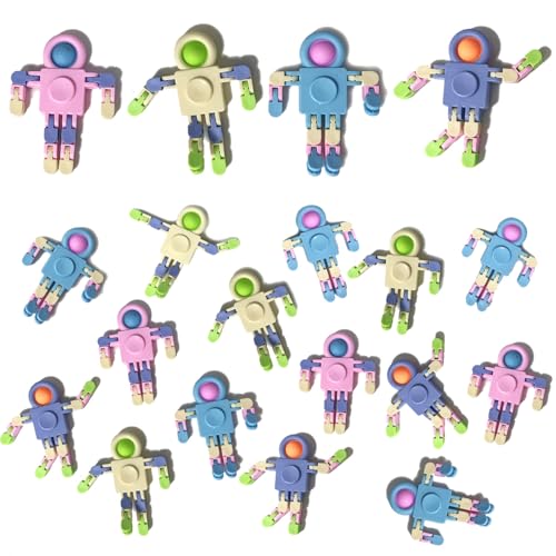 12pcs Fidget Spinners for Kids and Adults Stress Relief Sensory Toys, Transformable Fingertip Gyros Robot Toys for Party Favors Stocking Stuffers, Classroom Prizes