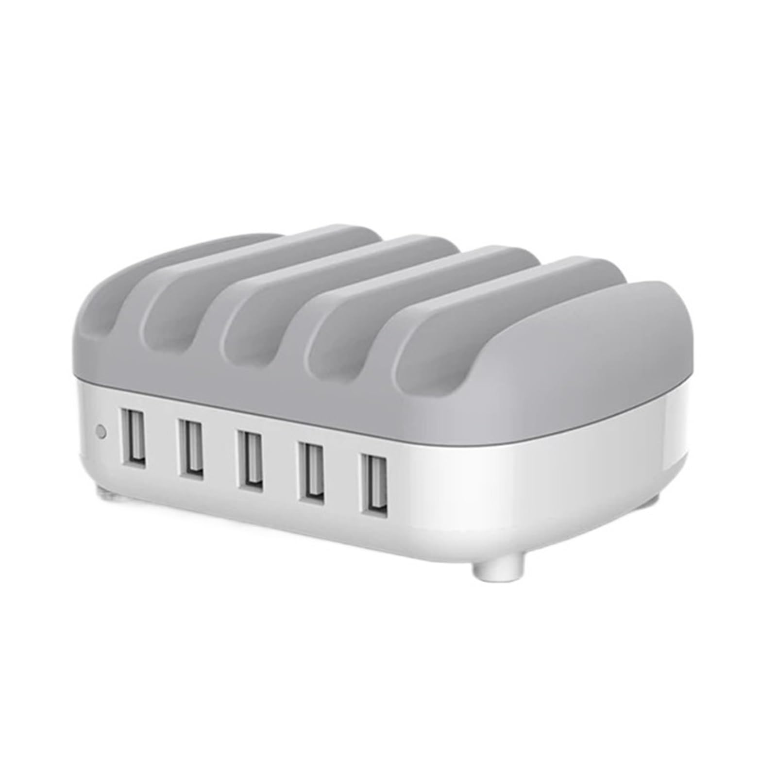 Wieloportowa Stacja Dokująca Do Ładowania USB Stojak Z Wieloma Wtyczkami Adapter Ładowarki 5 USB A Zasilacz Do Smartfona Z Telefonem Komórkowym Szybki Sejf(White)