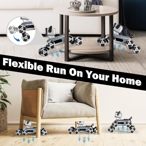 lerrbo Fernbedienung Roboter Jungen Spielzeug 6-8, 8WD Geste Sensing Stunt Rc Roboter Hund für Kind Jungen 8-12, RC Auto Roboter Spielzeug für Jungen 5-7, Jungen Weihnachten Geburtstag Geschenke 8-12