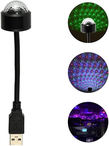 Miniatura 6 de Proyector de luces LED para coche, lámpara de discoteca para automóvil, luz USB, luces de fiesta activadas por sonido, enchufe USB, luces