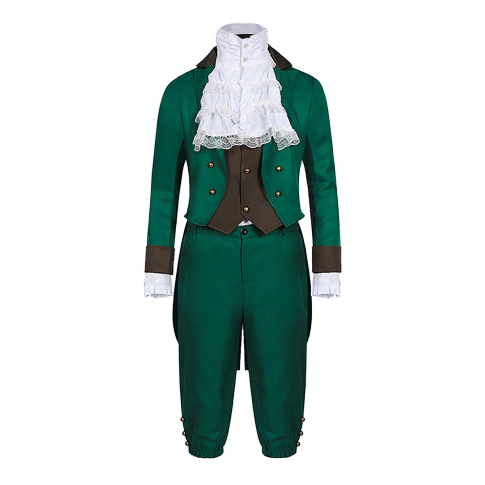 5-teiliges Leprechaun-Kostüm für Herren Komplett-Set für St. Patrick‘s Day Grüner Irischer Kobold Kostüm Karneval Faschingskostüm Erwachsene