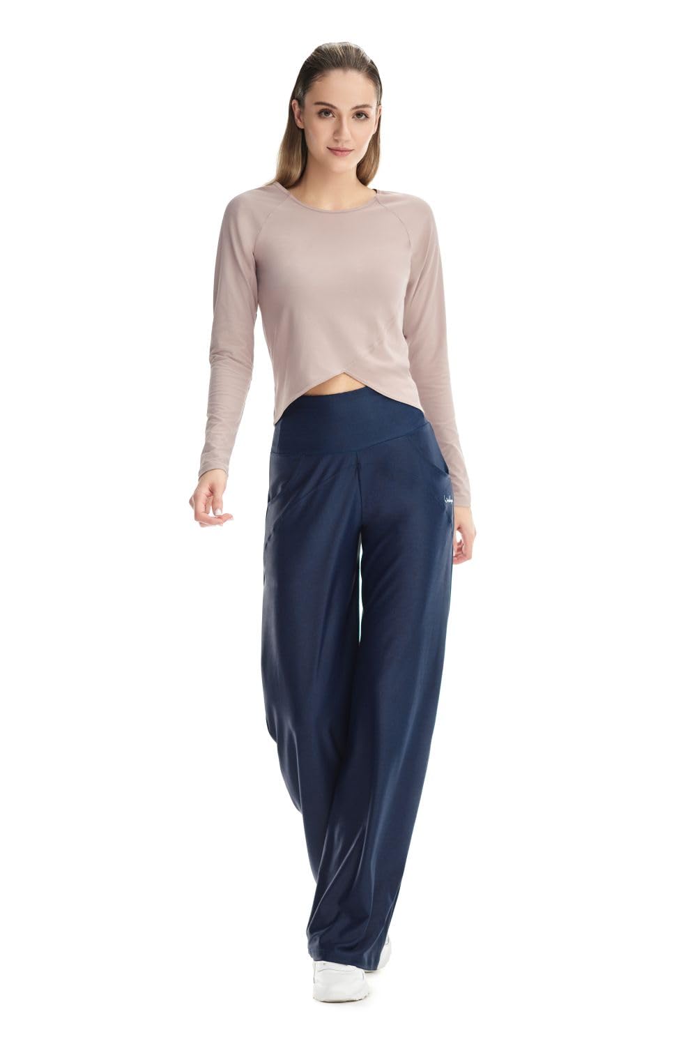 WINSHAPE Damen Trainingshose Functional Comfort Wide Leg Pants Cul105c “high Waist” im Jeans Print